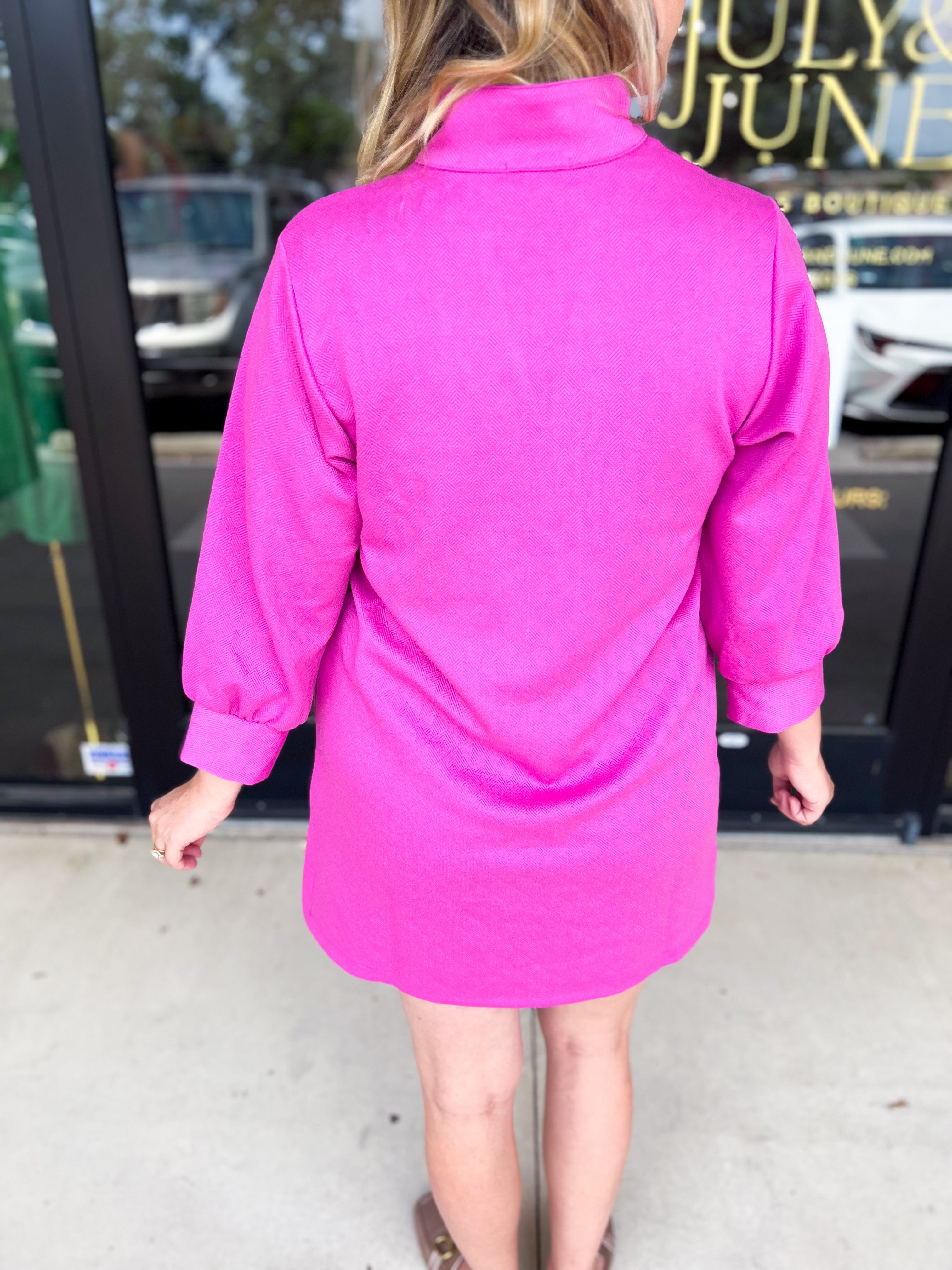 Mary Square - Hadley Mini Dress - Hot Pink-510 Mini-MARY SQUARE-July & June Women's Fashion Boutique Located in San Antonio, Texas