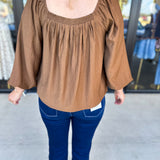 Sweetheart Neck Blouse-200 Fashion Blouses-ABLE-July & June Women's Fashion Boutique Located in San Antonio, Texas