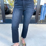 Vervet - Mid Rise Crop Flare Black Jeans-400 Pants-VEVERT BY FLYING MONKEY-July & June Women's Fashion Boutique Located in San Antonio, Texas