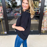 Everyday Oversized Blouse - Black-200 Fashion Blouses-JODIFL-July & June Women's Fashion Boutique Located in San Antonio, Texas