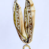Scarf Necklace - Tan Horseshoe-110 Jewelry & Hair-HART DESIGNS-July & June Women's Fashion Boutique Located in San Antonio, Texas