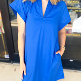 The Melinda Mini Dress - Blue-510 Mini-PINCH-July & June Women's Fashion Boutique Located in San Antonio, Texas