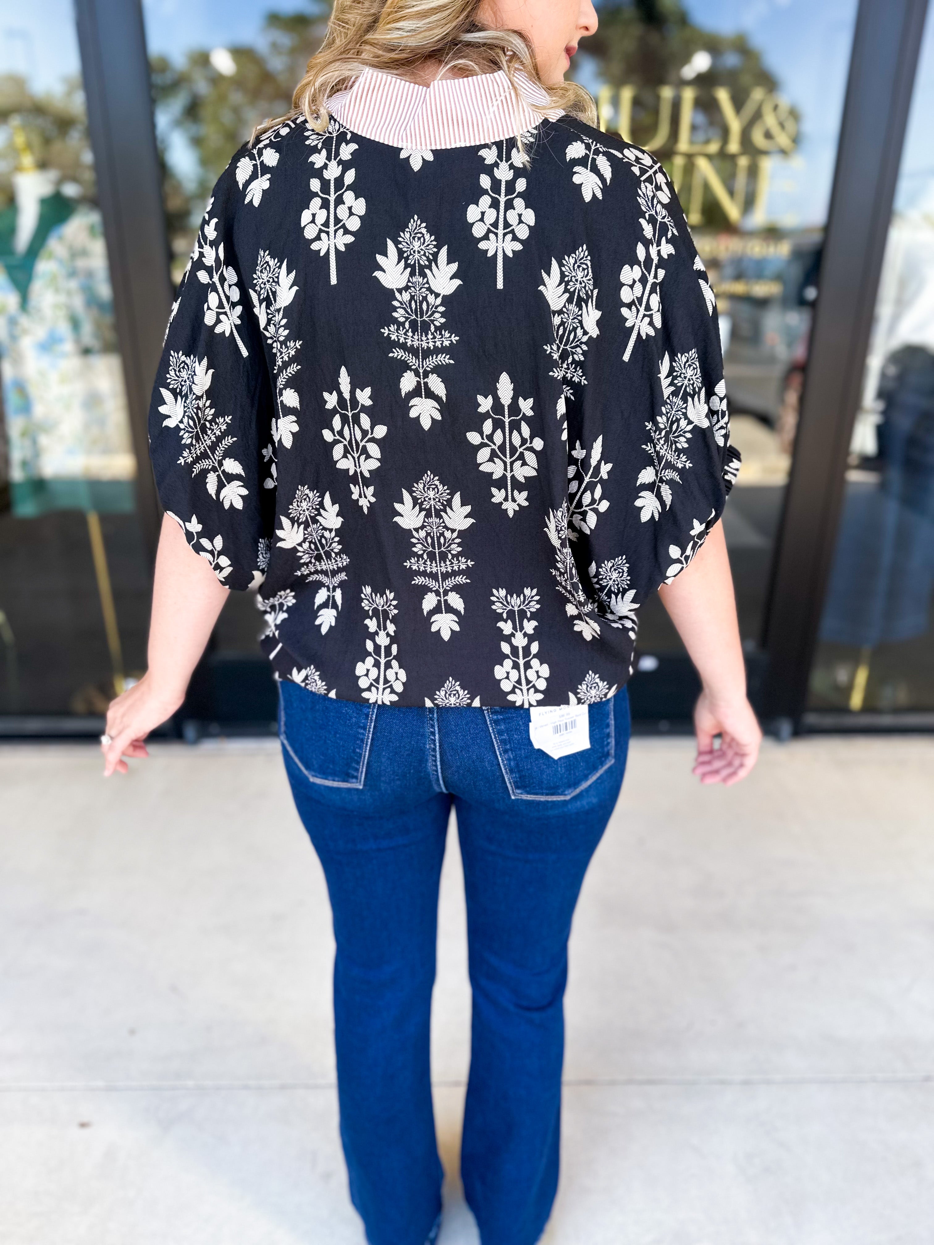 The Frankie Blouse - Black-200 Fashion Blouses-ENTRO-July & June Women's Fashion Boutique Located in San Antonio, Texas