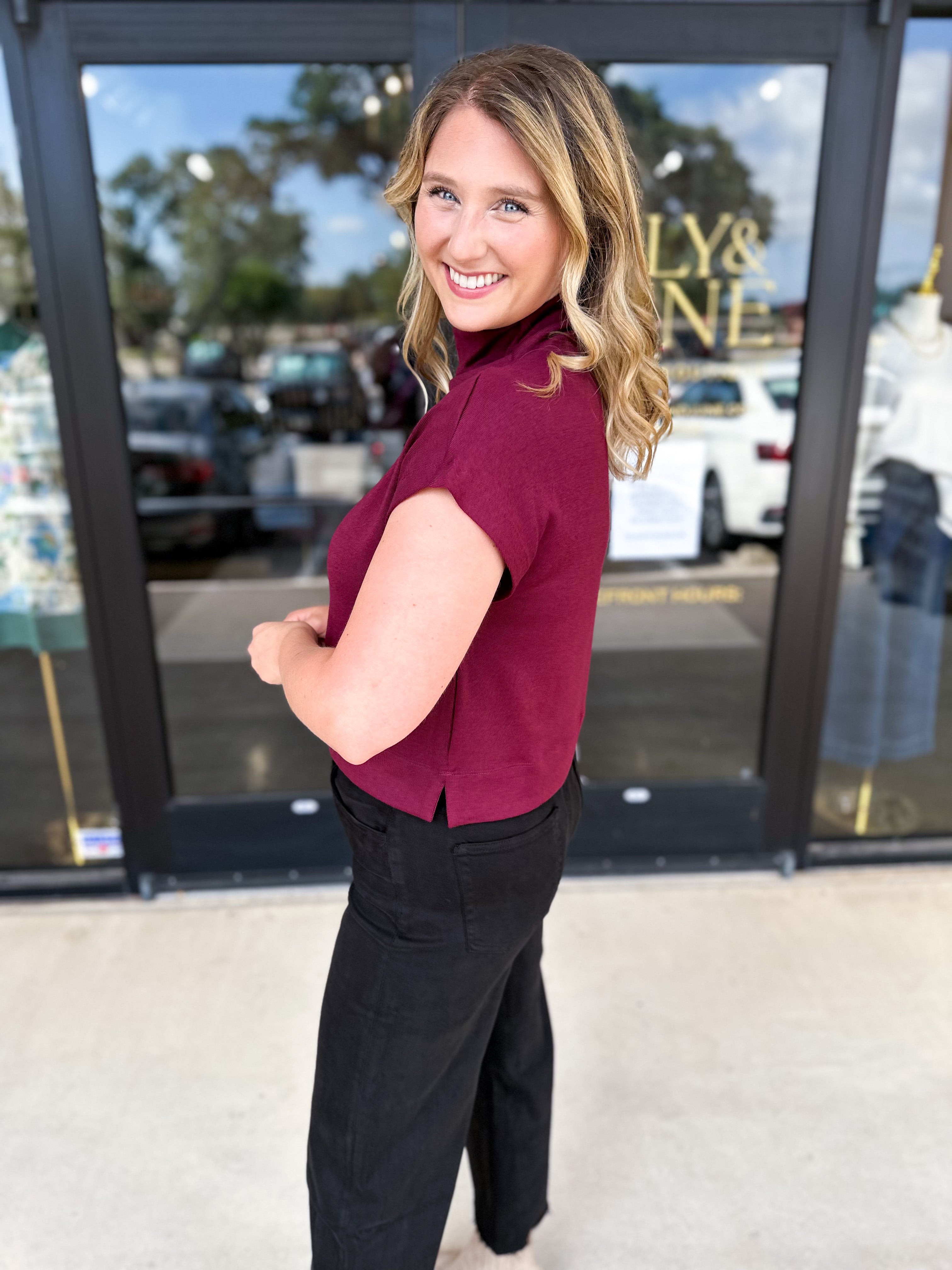 The Classic Chic Top - Maroon-210 Casual Blouses-ENTRO-July & June Women's Fashion Boutique Located in San Antonio, Texas