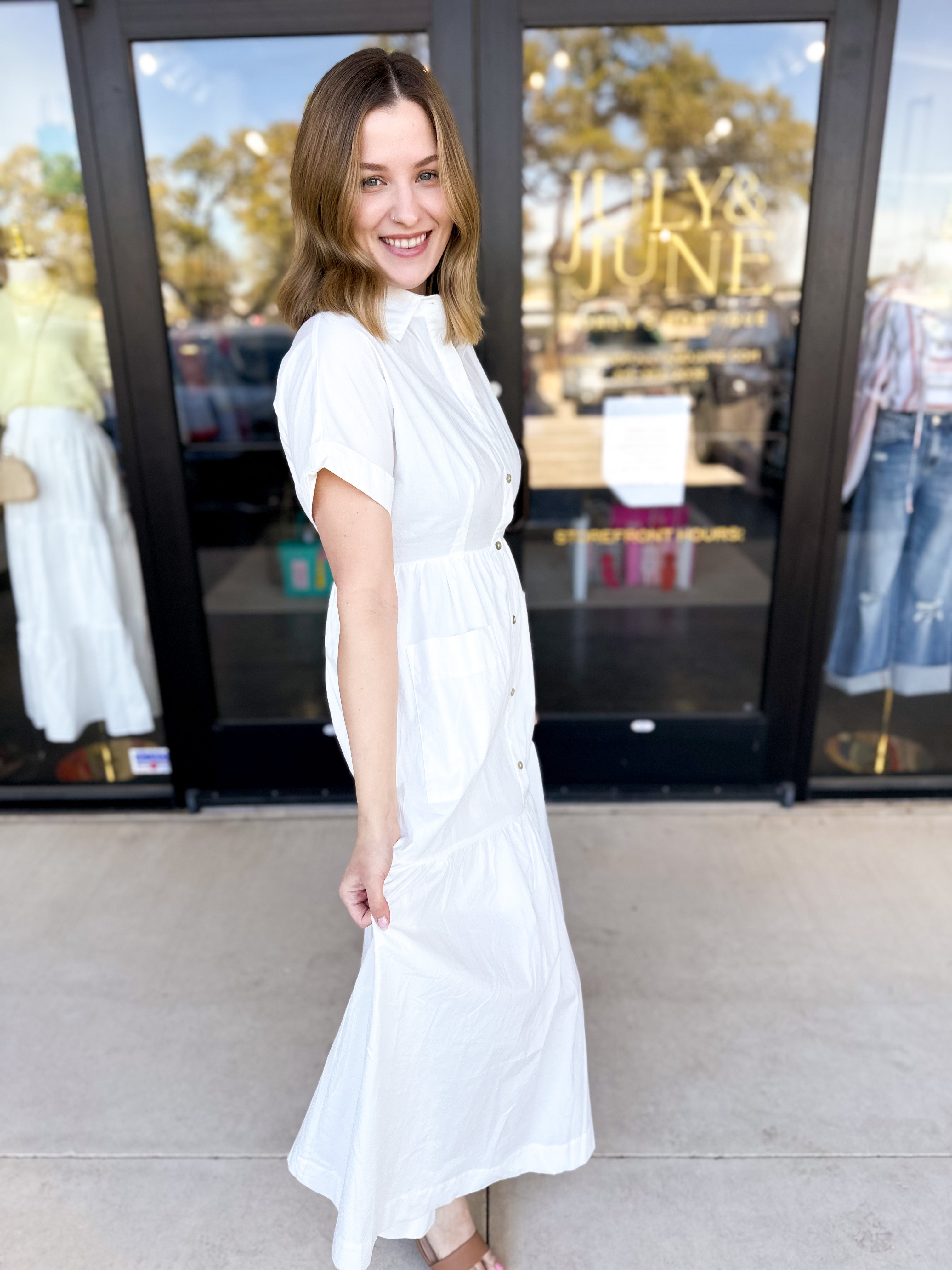 First Lady Midi Dress-500 Midi-PINCH-July & June Women's Fashion Boutique Located in San Antonio, Texas