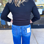 Tailored Knit Long Sleeve - Black-230 Sweaters/Cardis-LISTICLE-July & June Women's Fashion Boutique Located in San Antonio, Texas