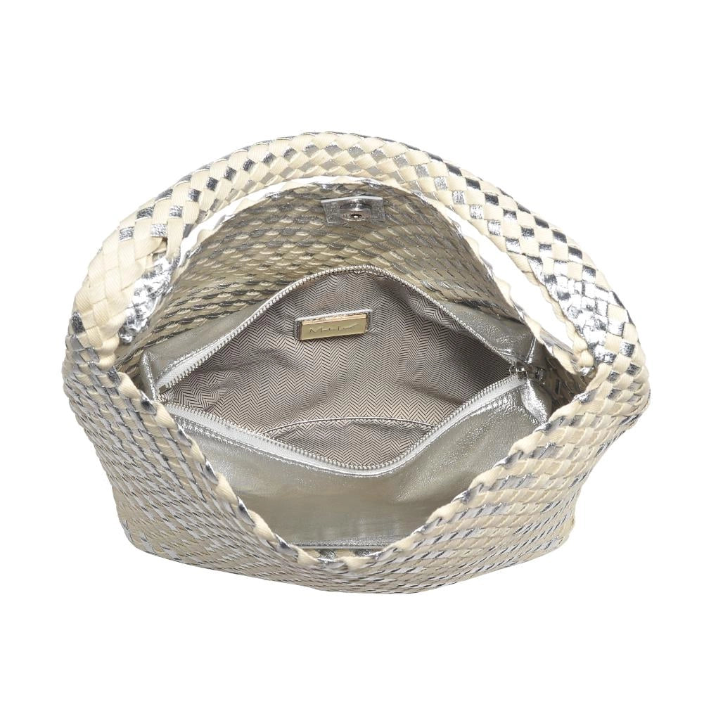 Ellery Mixed Woven Hobo Bag - Silver-130 ACCESSORIES-Moda Luxe-July & June Women's Fashion Boutique Located in San Antonio, Texas