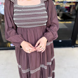 Mocha Boho Midi Dress-500 Midi-LISTICLE-July & June Women's Fashion Boutique Located in San Antonio, Texas