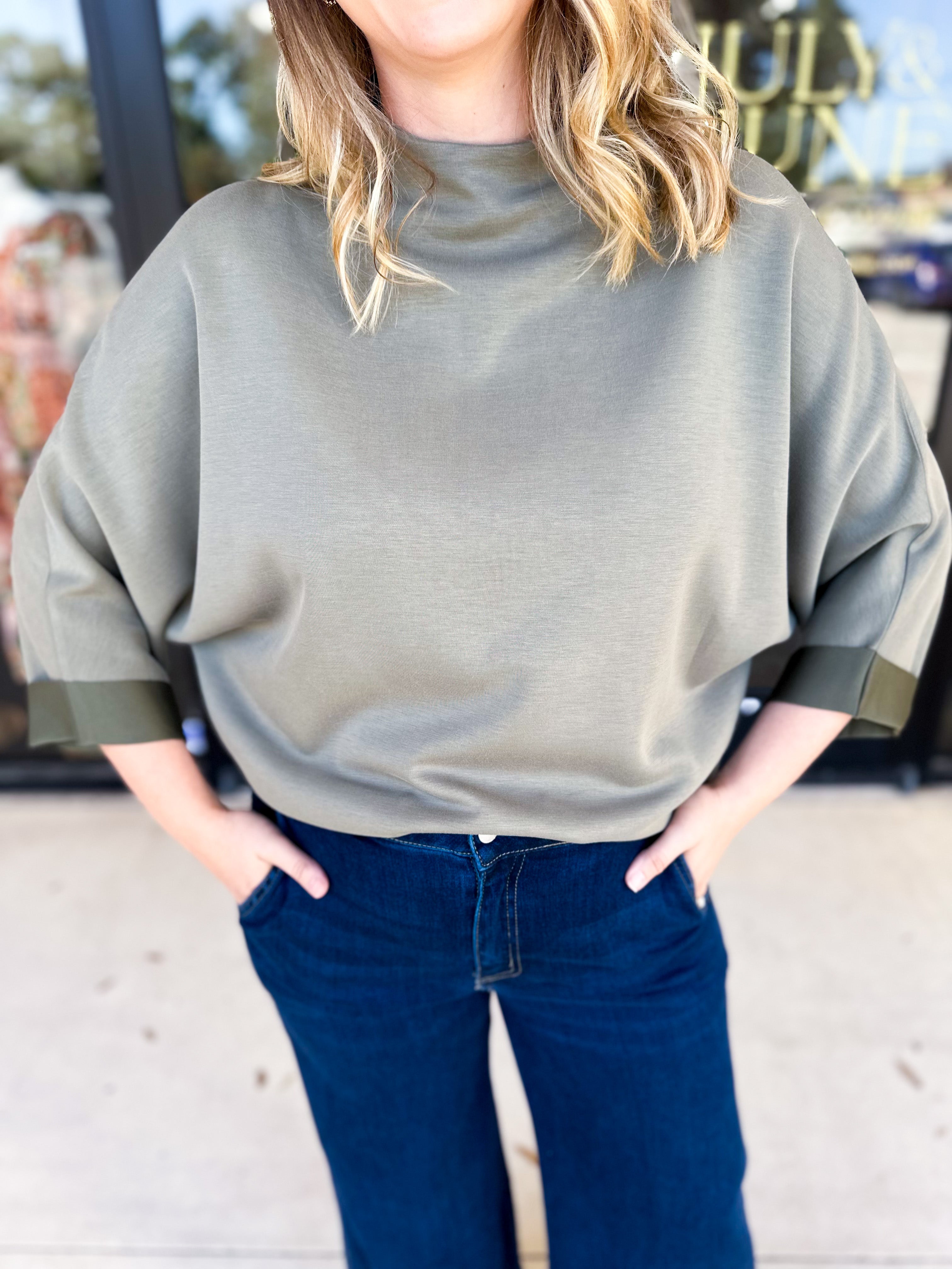Softest Washed Olive Tee-210 Casual Blouses-FATE-July & June Women's Fashion Boutique Located in San Antonio, Texas