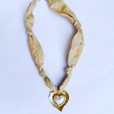 Scarf Necklace - Champagne Pearl Heart-110 Jewelry & Hair-HART DESIGNS-July & June Women's Fashion Boutique Located in San Antonio, Texas