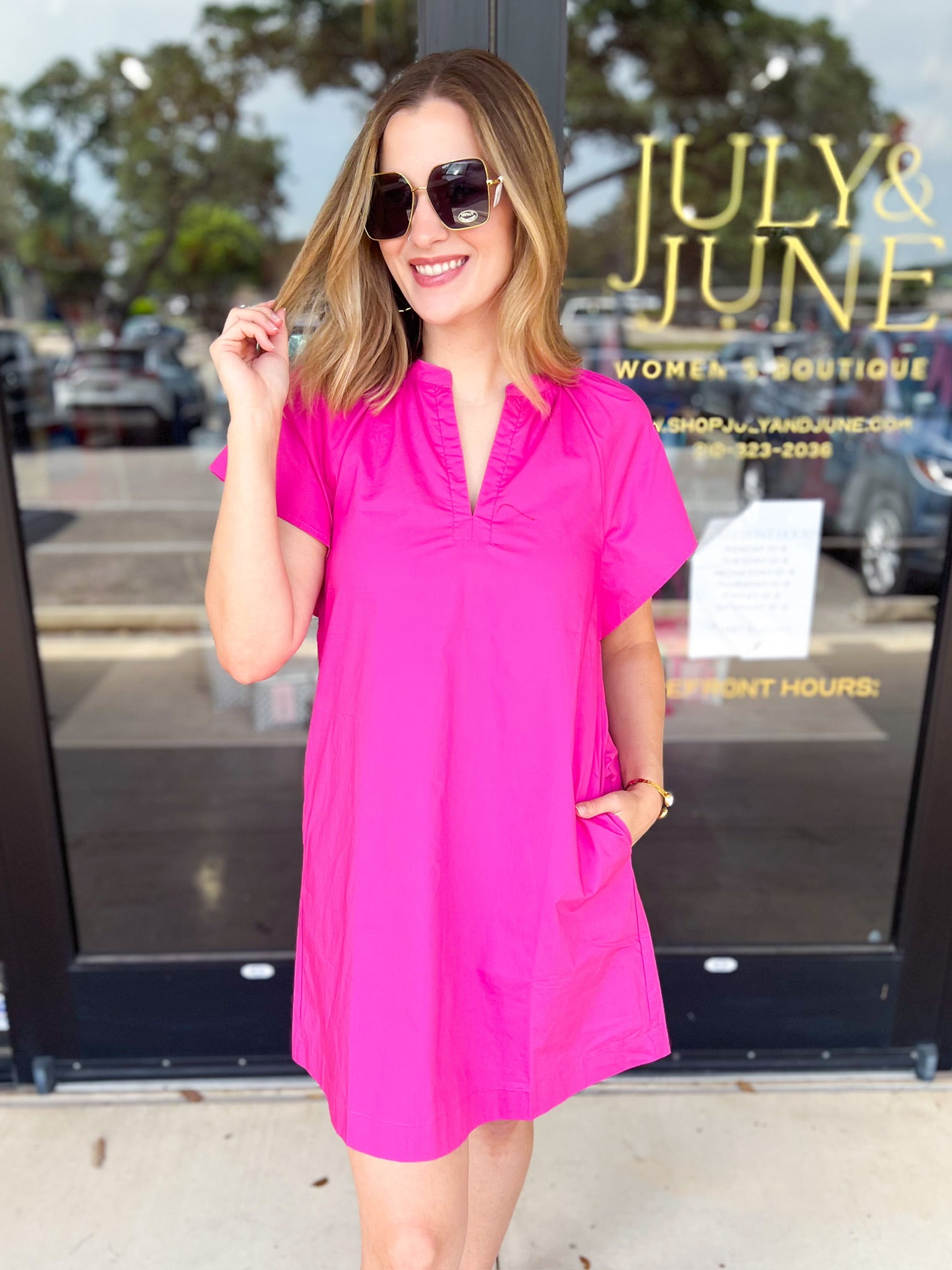 The Melinda Mini Dress - Pink-510 Mini-PINCH-July & June Women's Fashion Boutique Located in San Antonio, Texas