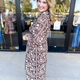 The Wrenlee Wrap Midi Dress - Chocolate Brown-500 Midi-POLOGRAM-July & June Women's Fashion Boutique Located in San Antonio, Texas