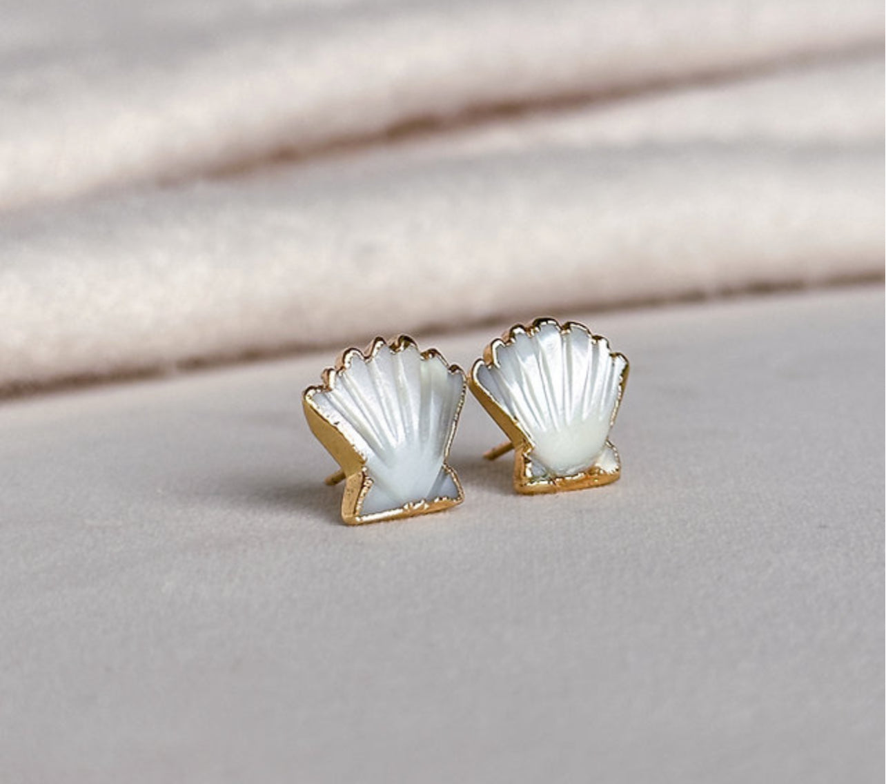 Easton Elle - Shell Shaped Stud Earrings-110 Jewelry & Hair-Easton Elle-July & June Women's Fashion Boutique Located in San Antonio, Texas