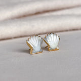 Easton Elle - Shell Shaped Stud Earrings-110 Jewelry & Hair-Easton Elle-July & June Women's Fashion Boutique Located in San Antonio, Texas