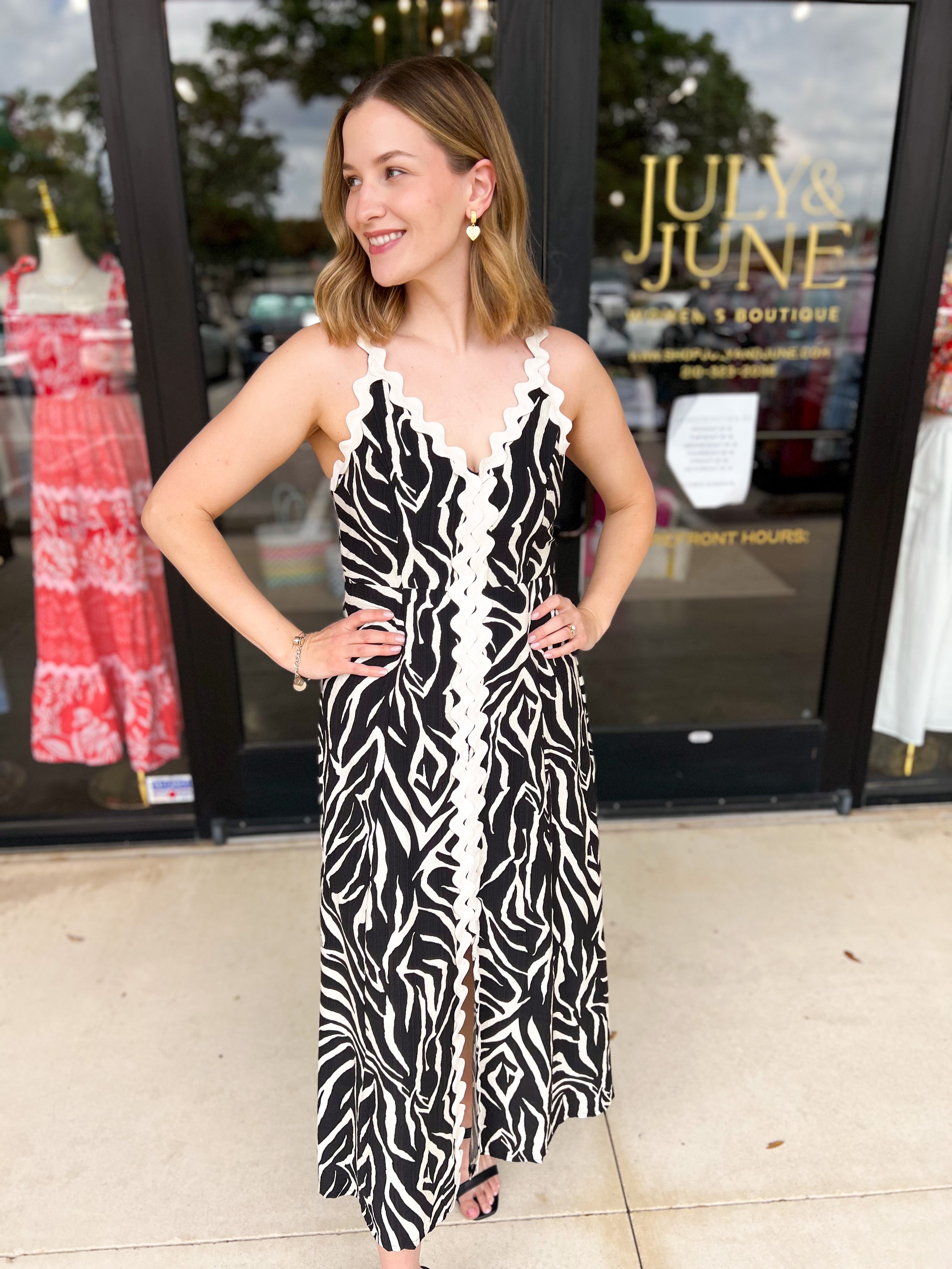 Urban RIc Rac Midi Dress-500 Midi-ENTRO-July & June Women's Fashion Boutique Located in San Antonio, Texas