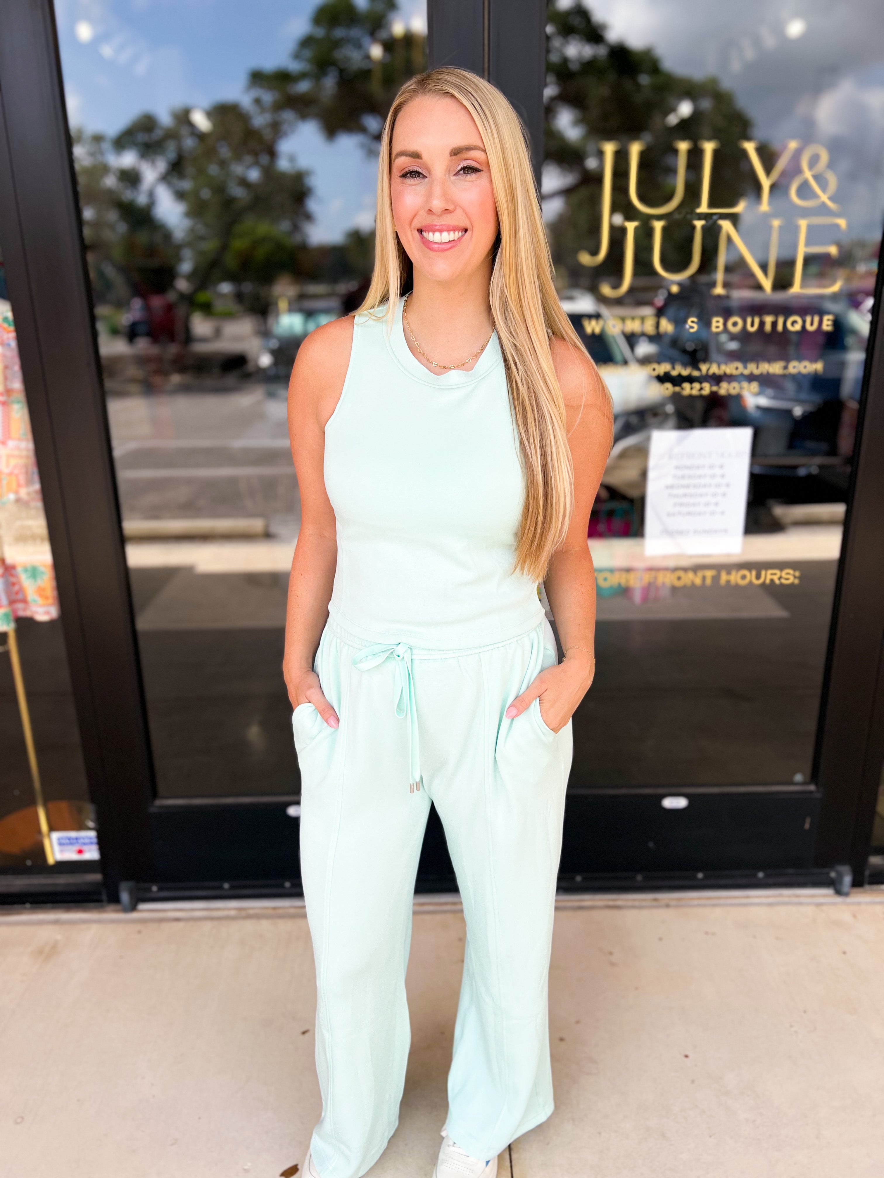 Soft Modal Tanks - Mint-210 Casual Blouses-SKIES ARE BLUE-July & June Women's Fashion Boutique Located in San Antonio, Texas