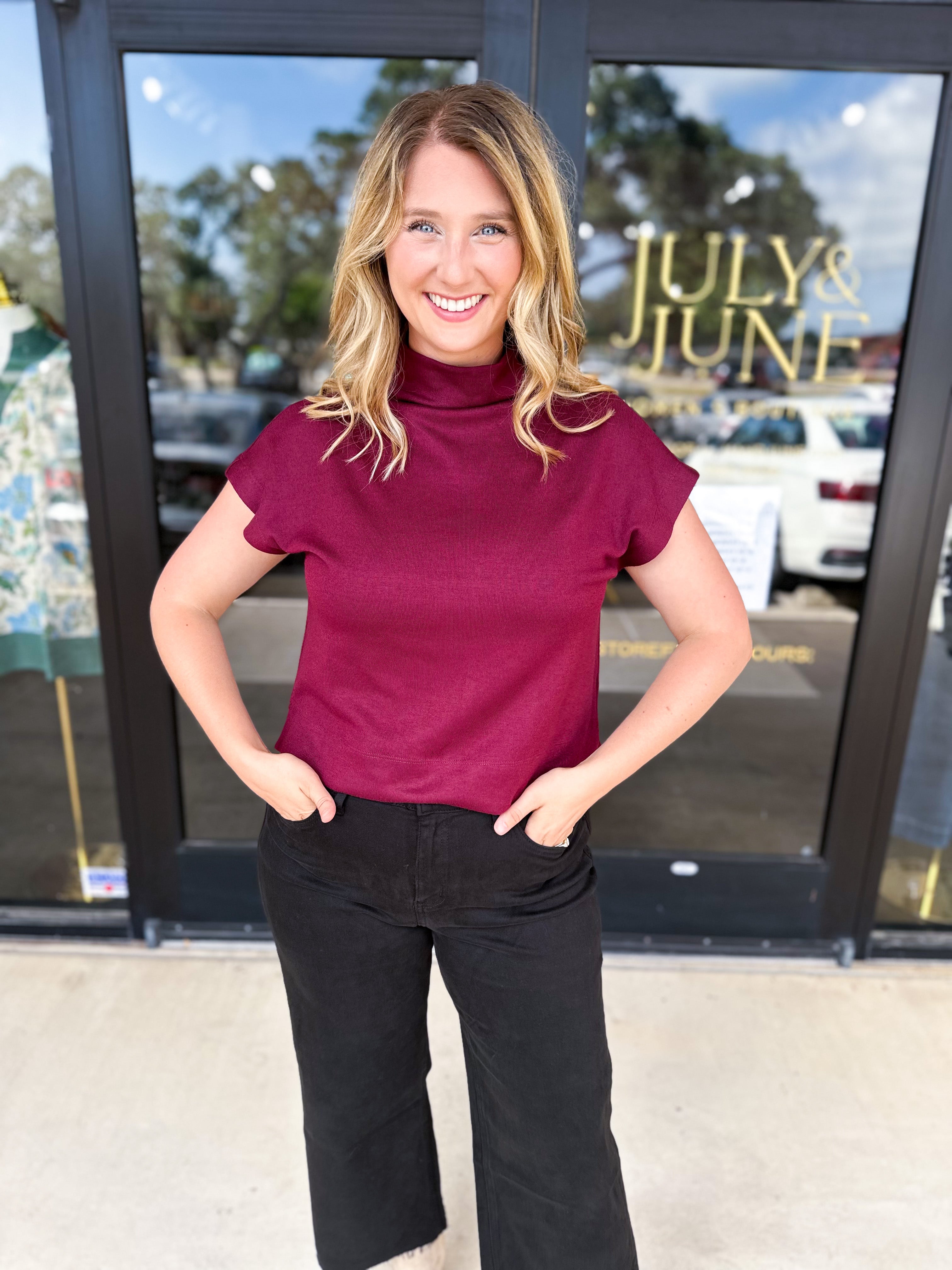 The Classic Chic Top - Maroon-210 Casual Blouses-ENTRO-July & June Women's Fashion Boutique Located in San Antonio, Texas