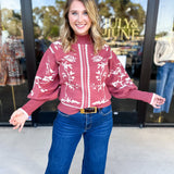 The Vintage Floral Sweater - Rose-230 Sweaters/Cardis-FATE-July & June Women's Fashion Boutique Located in San Antonio, Texas