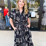The Kailey Midi Dress - Black-500 Midi-ENTRO-July & June Women's Fashion Boutique Located in San Antonio, Texas