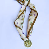 Scarf Necklace - Butterfly Tan Floral-110 Jewelry & Hair-HART DESIGNS-July & June Women's Fashion Boutique Located in San Antonio, Texas