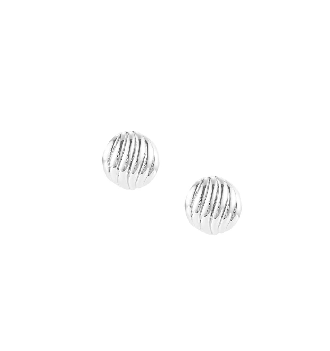 Natalie Wood - Eclipse Ball Stud Earrings Silver-110 Jewelry & Hair-Natalie Wood-July & June Women's Fashion Boutique Located in San Antonio, Texas