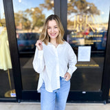 Your Best Friend Button Down Blouse - Ivory-200 Fashion Blouses-SKIES ARE BLUE-July & June Women's Fashion Boutique Located in San Antonio, Texas