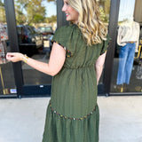 THML - Dark Olive Midi Dress-500 Midi-THML-July & June Women's Fashion Boutique Located in San Antonio, Texas
