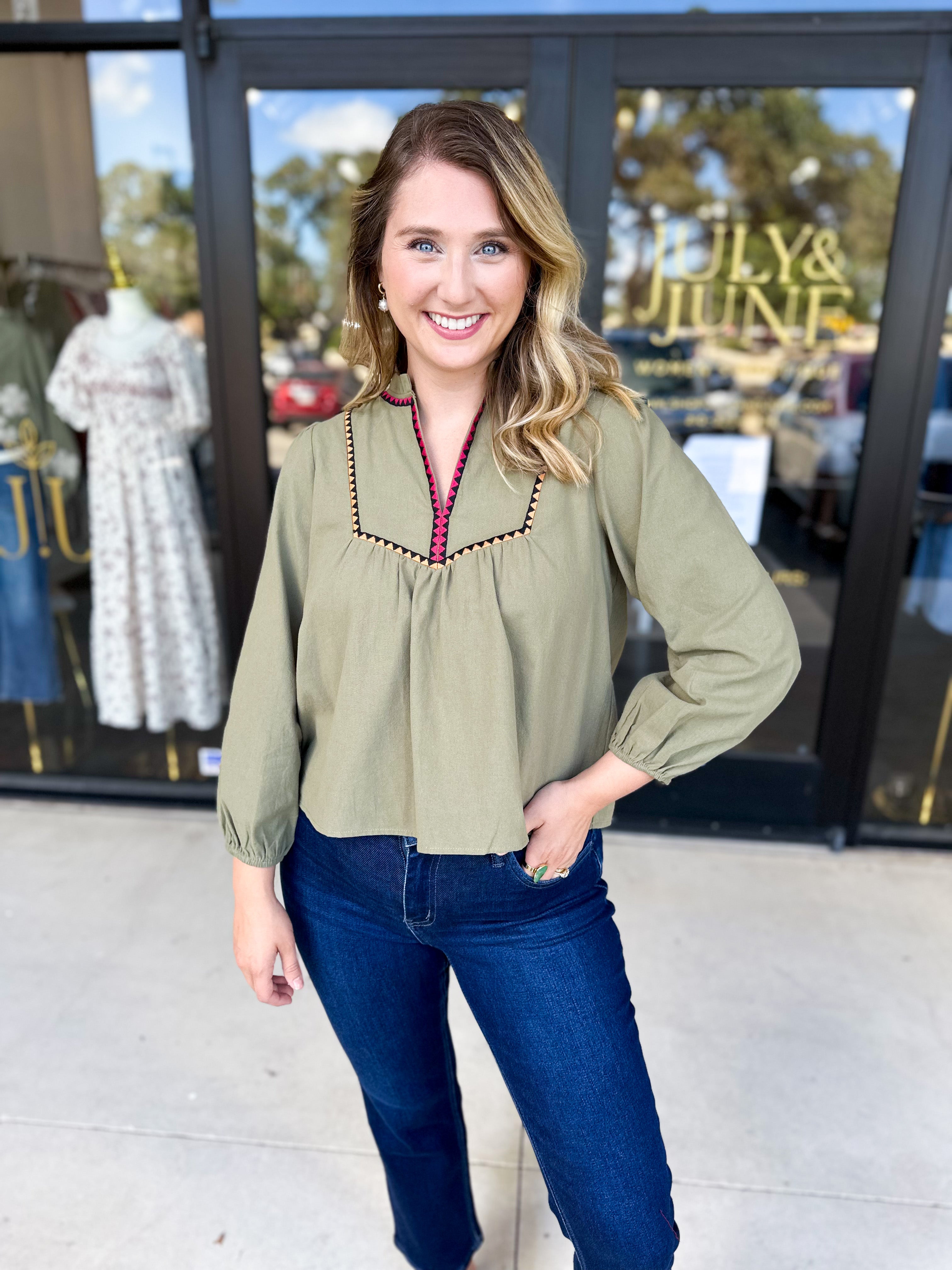 The Courtney Blouse-200 Fashion Blouses-ABLE-July & June Women's Fashion Boutique Located in San Antonio, Texas