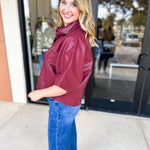 Utility Shirt Jacket - Wine-200 Fashion Blouses-GLAM-July & June Women's Fashion Boutique Located in San Antonio, Texas