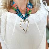 Scarf Necklace - Lime & Teal Cheetah-110 Jewelry & Hair-HART DESIGNS-July & June Women's Fashion Boutique Located in San Antonio, Texas
