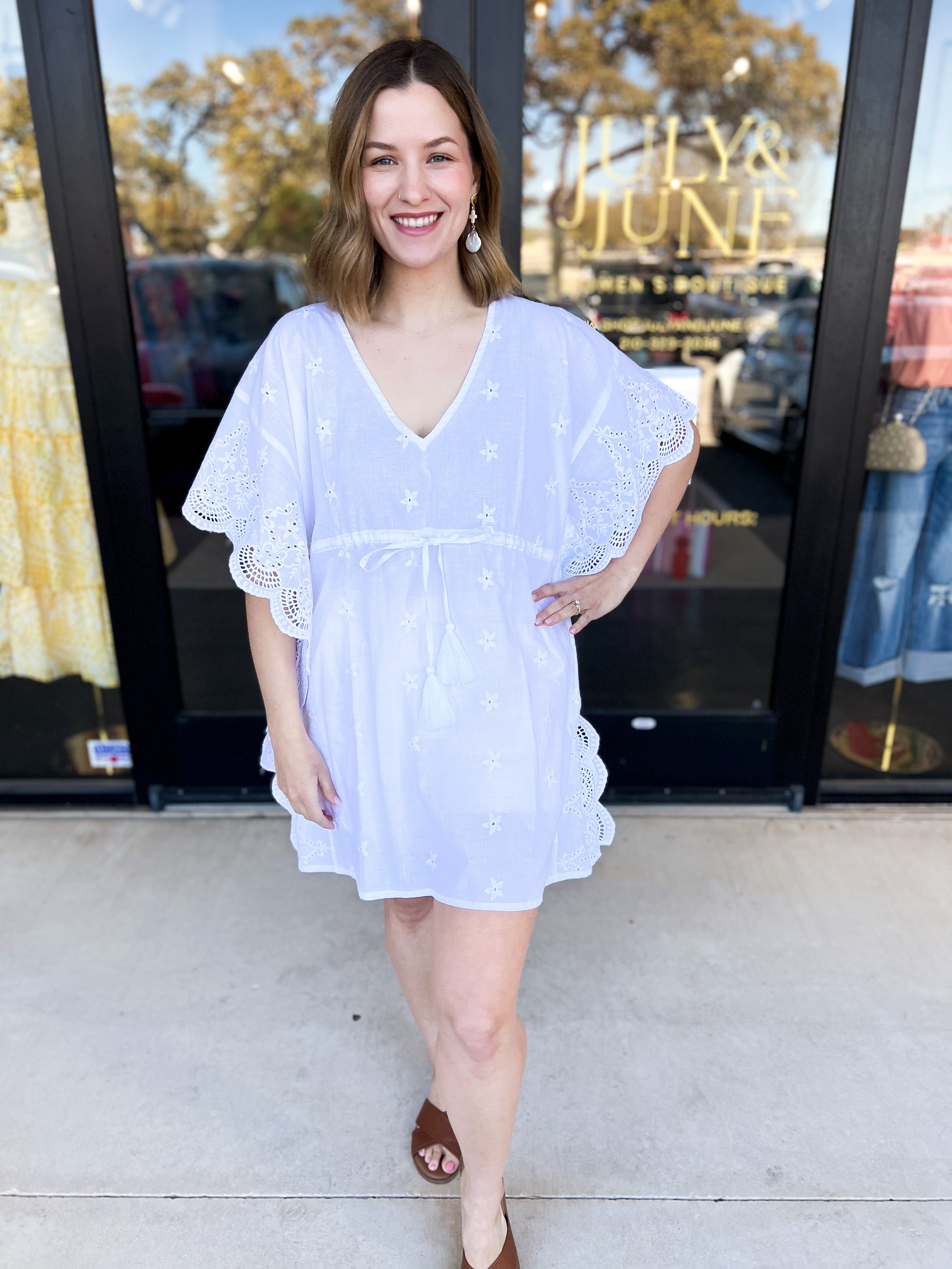 Bellissima White Cover Up-SHIRALEAH-July & June Women's Fashion Boutique Located in San Antonio, Texas