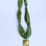 Scarf Necklace - Olive Square-110 Jewelry & Hair-HART DESIGNS-July & June Women's Fashion Boutique Located in San Antonio, Texas