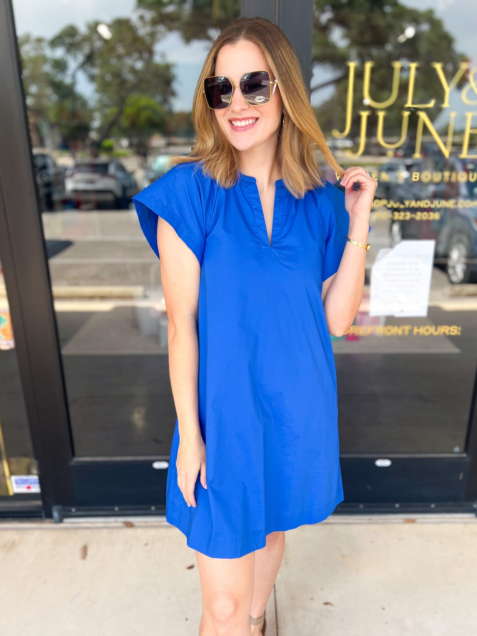 The Melinda Mini Dress - Blue-510 Mini-PINCH-July & June Women's Fashion Boutique Located in San Antonio, Texas