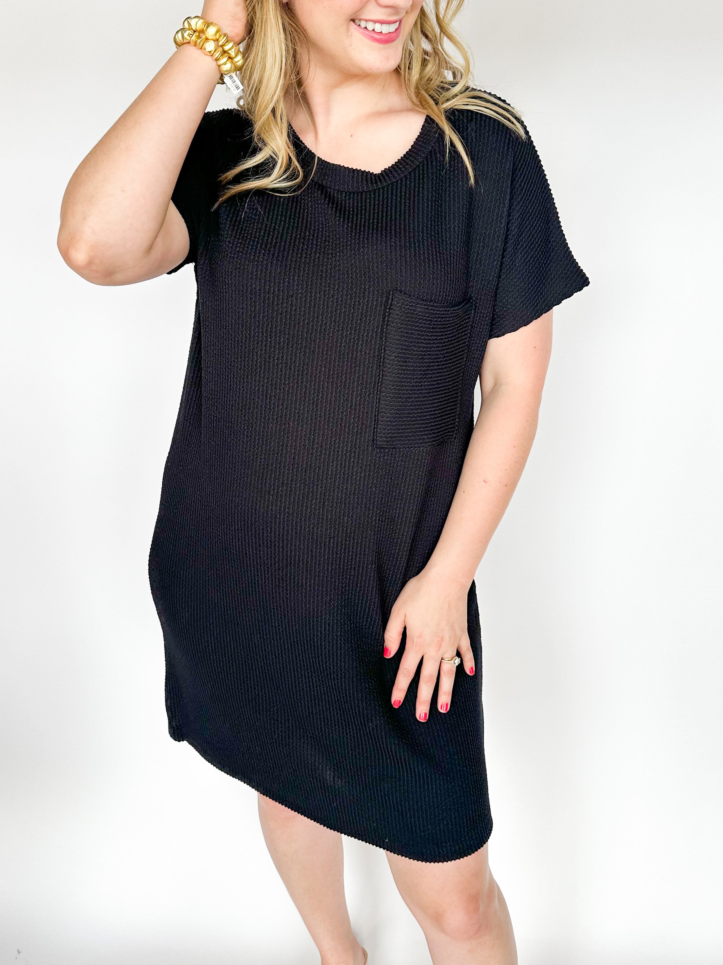 Everyone's Fav T-Shirt Dress - Black-510 Mini-ENTRO-July & June Women's Fashion Boutique Located in San Antonio, Texas