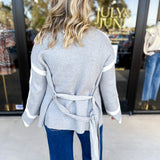 THML - Grey Color Block Cardigan-230 Sweaters/Cardis-THML-July & June Women's Fashion Boutique Located in San Antonio, Texas