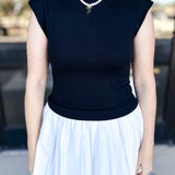 Mock Neck Bubble Mini Hem Mini Dress-510 Mini-ABLE-July & June Women's Fashion Boutique Located in San Antonio, Texas