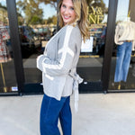 THML - Grey Color Block Cardigan-230 Sweaters/Cardis-THML-July & June Women's Fashion Boutique Located in San Antonio, Texas