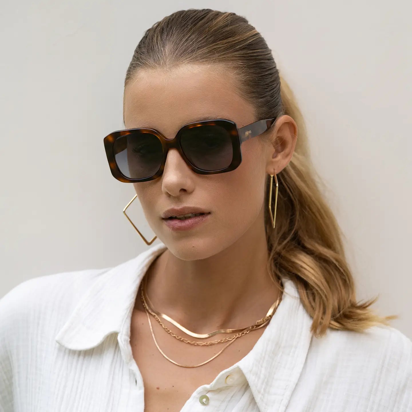 FREYRS - Vivian Acetate Womens Octagonal Sunglasses - Brown Tortoise-130 ACCESSORIES-FREYRS-July & June Women's Fashion Boutique Located in San Antonio, Texas