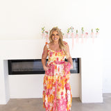Peach Poppy Midi Dress-500 Midi-&MERCI-July & June Women's Fashion Boutique Located in San Antonio, Texas