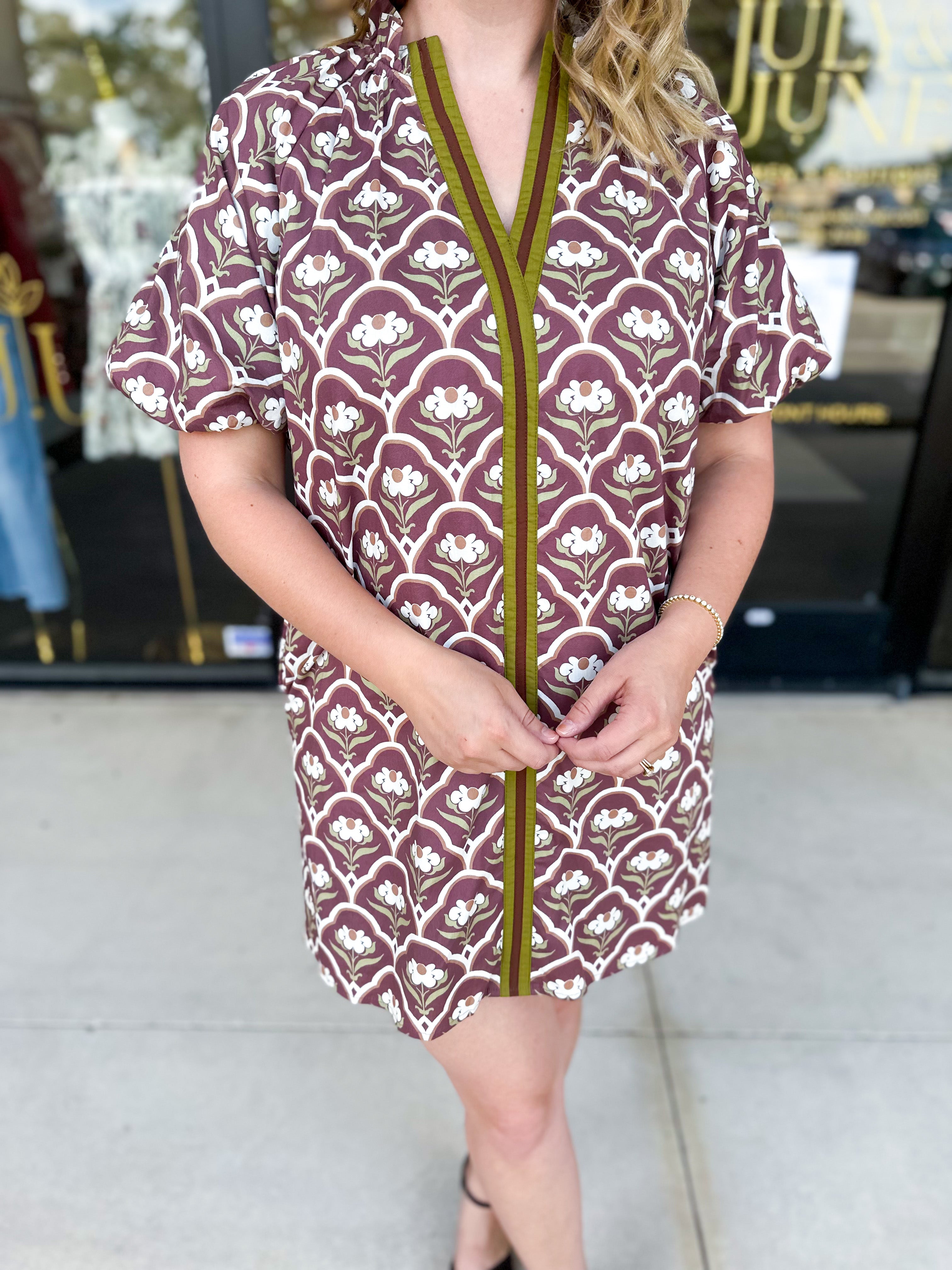 Retro Floral Mini Dress - Coco-510 Mini-ENTRO-July & June Women's Fashion Boutique Located in San Antonio, Texas