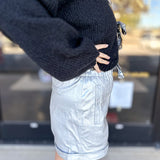 The Chic Party Short - Silver-410 Shorts/Skirts-SKIES ARE BLUE-July & June Women's Fashion Boutique Located in San Antonio, Texas