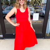The Summertime Savvy Midi Dress - Red-500 Midi-SKIES ARE BLUE-July & June Women's Fashion Boutique Located in San Antonio, Texas