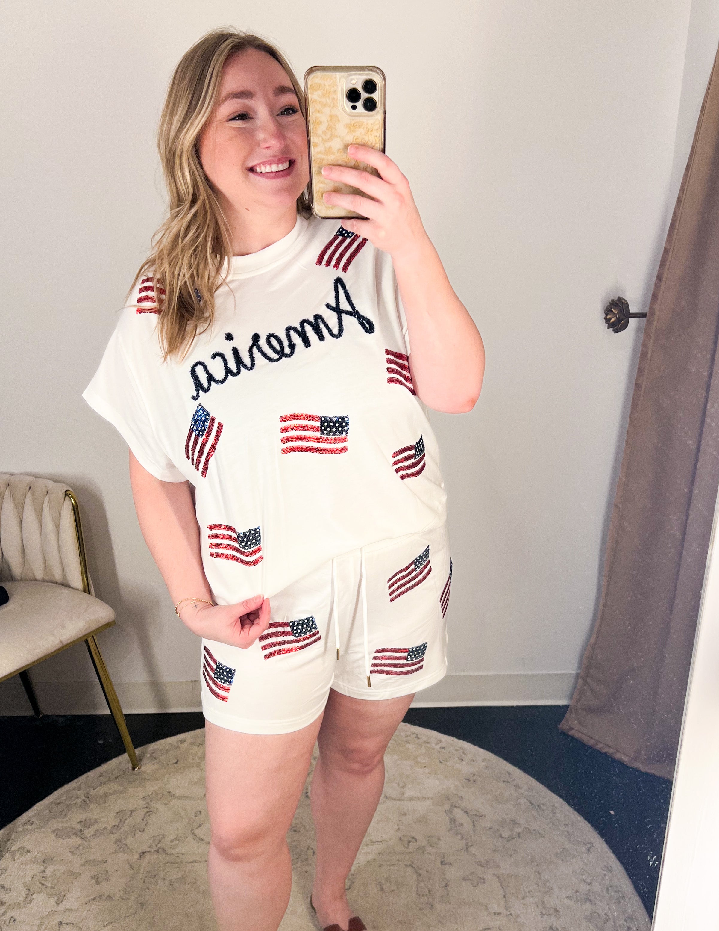 Mary Square - USA Lounge Set-300 Athleisure/Lounge-MARY SQUARE-July & June Women's Fashion Boutique Located in San Antonio, Texas
