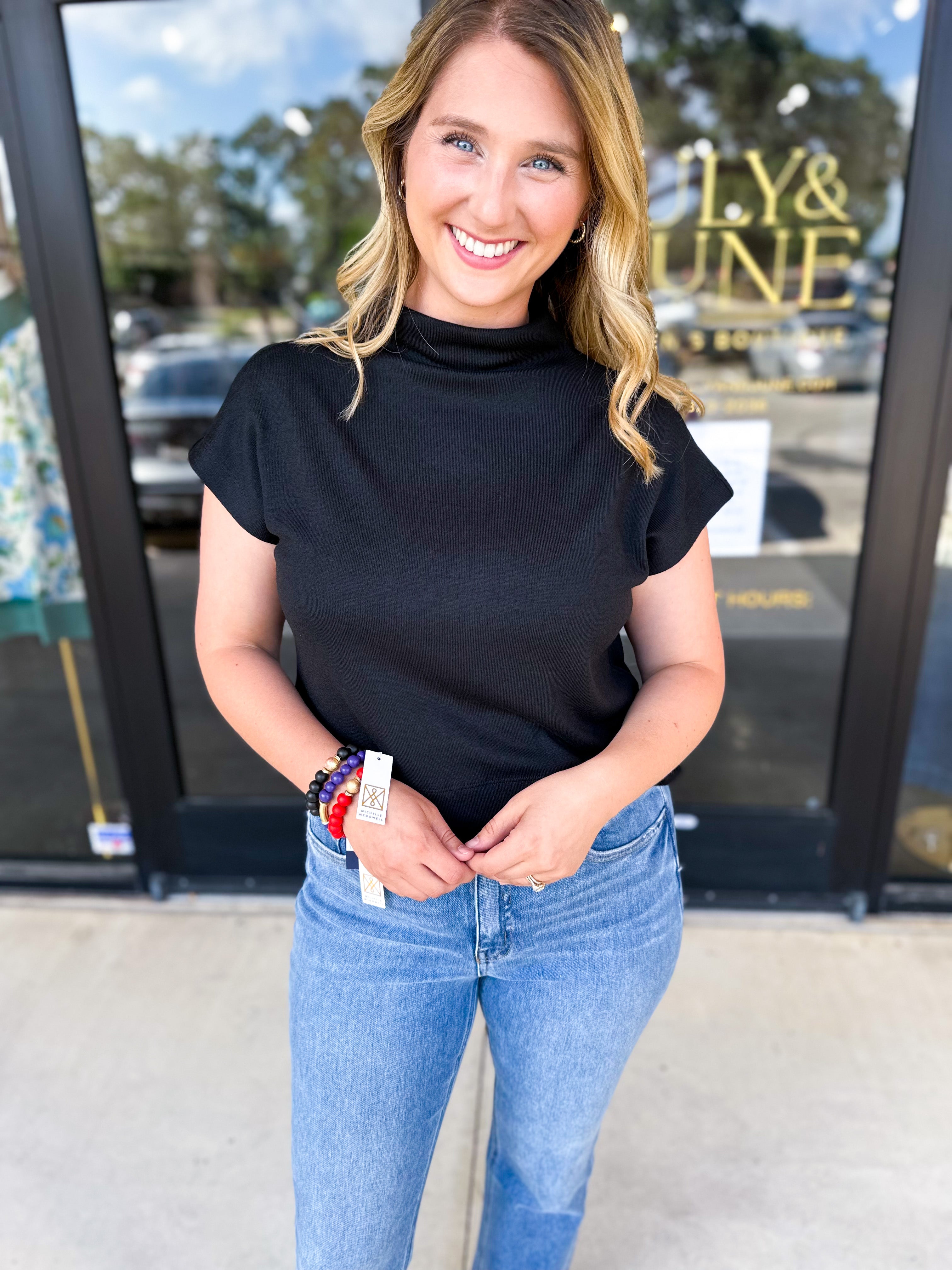 The Classic Chic Top - Black-210 Casual Blouses-ENTRO-July & June Women's Fashion Boutique Located in San Antonio, Texas