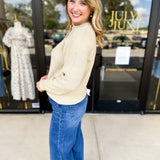 The Everyday Henley Sweater - Oatmeal-230 Sweaters/Cardis-JODIFL-July & June Women's Fashion Boutique Located in San Antonio, Texas