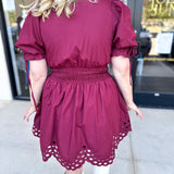 The Adeline Mini Dress - Wine-510 Mini-ENTRO-July & June Women's Fashion Boutique Located in San Antonio, Texas