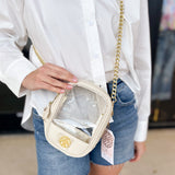Natalie Wood - Grace Clear Crossbody in Cream-130 Accessories-Natalie Wood-July & June Women's Fashion Boutique Located in San Antonio, Texas