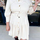 THML - Chic Cream Mini Dress-510 Mini-THML-July & June Women's Fashion Boutique Located in San Antonio, Texas
