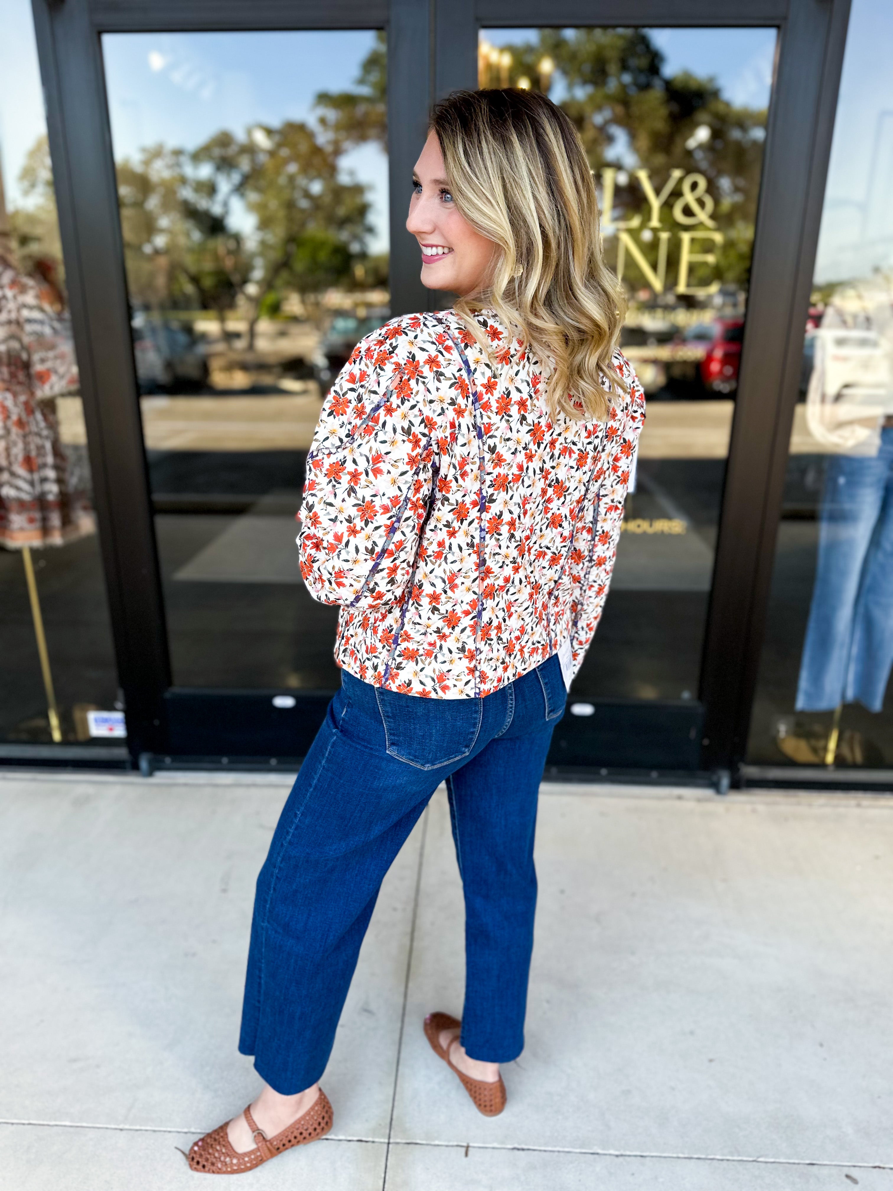 Harvest Floral Quilted Jacket-600 Outerwear-FATE-July & June Women's Fashion Boutique Located in San Antonio, Texas