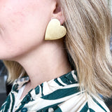 Sunshine Tienda - Gold Stud Heart Earrings-110 Jewelry & Hair-Sunshine Tienda-July & June Women's Fashion Boutique Located in San Antonio, Texas